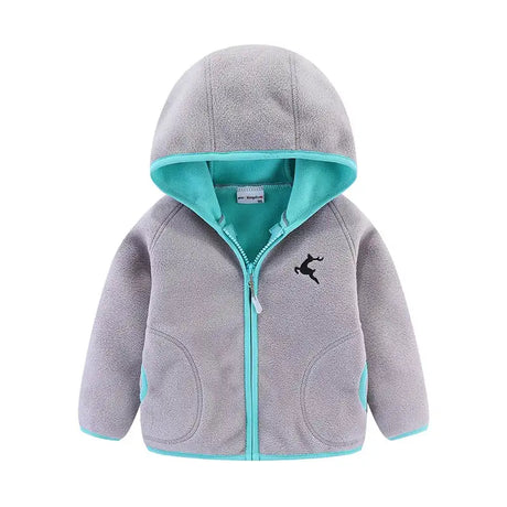 Mudkingdom Autumn Spring Girls Boys Hooded Fleece Jacket Windbreaker Zip up Reindeer Outerwear for Kids Clothes Children's Coat - Lootquake