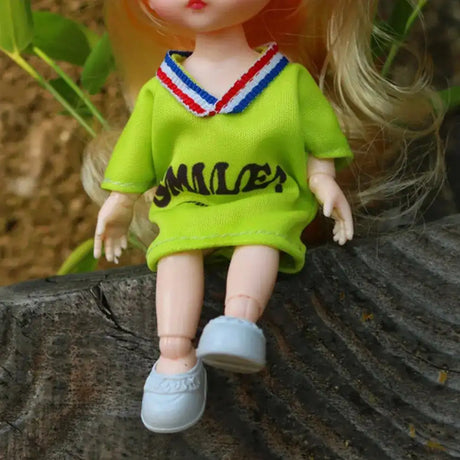 Dolls Clothes Suit For 16cm Doll Dress Up Accessories Sleeveless Top Casual Pants Denim Grid Dress Skirt Daily Wear Accessories - Lootquake