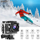 Caméra d'action étanche 4K 30 ips sous l'eau jusqu'à 30 mètres pour nager avec carte mémoire de 32 Go