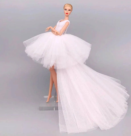 fashion for barbie elegant lady wedding dress for barbie doll clothes princesa for bjd 1/6 dress long dress accessories - Lootquake