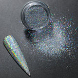 HOT Sale iridescent Powder on Nails iridescent Silver Glitter Chrome Nail Art Pigment Dust Shiny Gel Polish Flakes for Manicures