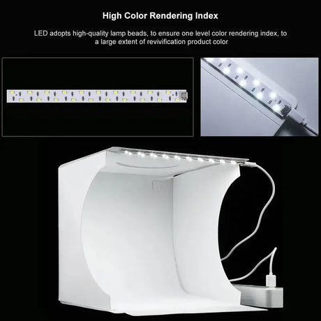 Folding Portable 550LM Light Photo Shooting Light Tent Box Kit With 6 Colors Backdrops Black, White, Yellow, Red, Green, Blue - Lootquake