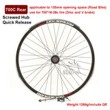 Cruiser Tour Bike Wheelset, Double Deck Rim, Front Wheel Disc, V Brake, Rear Back Wheels, Cassette and Screwed Hub, 36H, 700C
