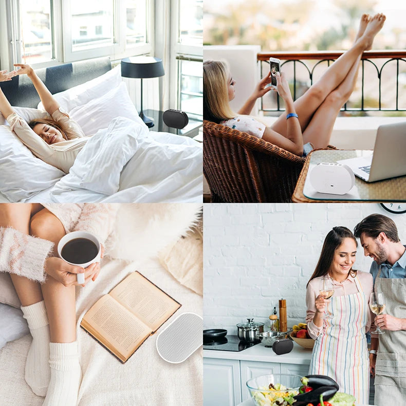 Altavoz portátil inteligente Bluetooth inalámbrico 10W Mini altavoz compacto potente 2200mAh Compatible con Alexa Spotify Tunein Transmisión de música