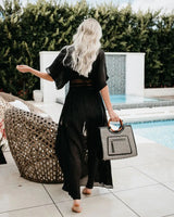 New 2020 Summer Women Lace Crochet Beach Cardigan Bikini Cover Up Wrap Beachwear Long Dress - Lootquake