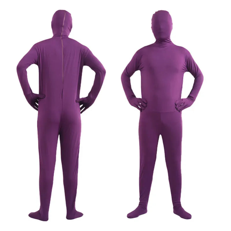 Halloween Costume for Adults & Kids Solid Black JumpSuit Invisible Man & Cat Character Men's Tight Invisibility Clothes
