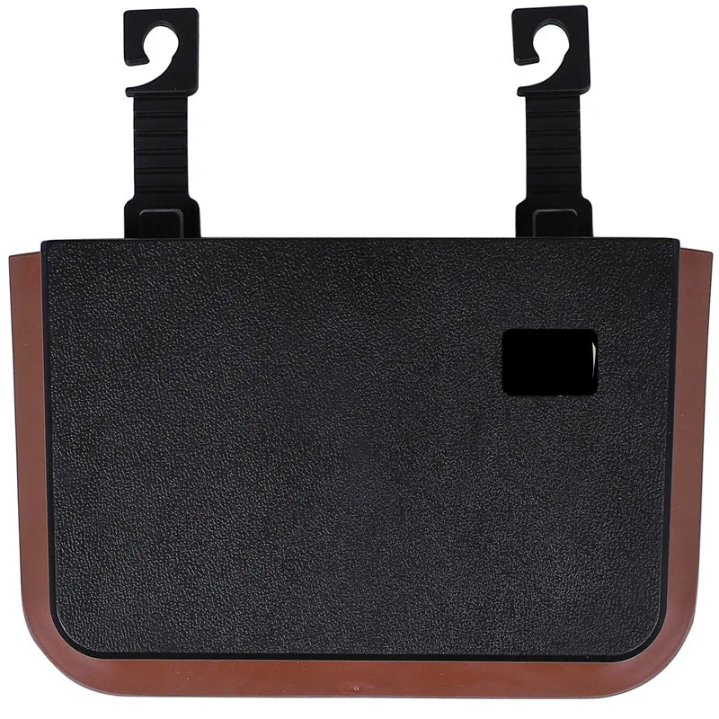 Cubo de basura para coche con marco beige, organizador de almacenamiento automático, contenedor de basura, diseño de almacenamiento y orden, cubo de basura plegable, cenicero, suministros