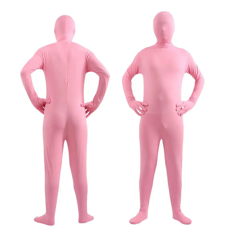Halloween Costume for Adults & Kids Solid Black JumpSuit Invisible Man & Cat Character Men's Tight Invisibility Clothes