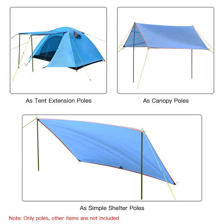 Tent Rods Outdoor Camping Tent Equipment Canopy Tarp Poles Canopy Support Rods Iron Canopy Awning Frame Camping Tent Accessories - Lootquake