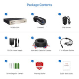 Sistema CCTV ZOSI de 8 canales H.265+, kit DVR Lite HD-TVI de 5 MP, 8 cámaras de seguridad para el hogar con visión nocturna para exteriores de 2 MP y 1080p.