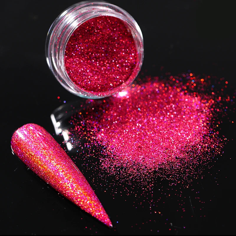 HOT Sale iridescent Powder on Nails iridescent Silver Glitter Chrome Nail Art Pigment Dust Shiny Gel Polish Flakes for Manicures