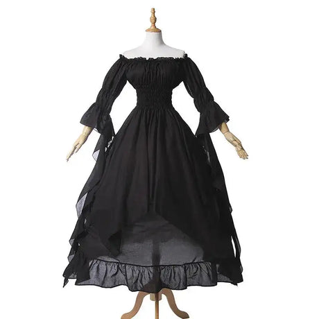 White Victorian Medieval Renaissance Long Dress Plus Size Women Cosplay Halloween Costume Princess Gown Vintage Gothic Dresses - Lootquake