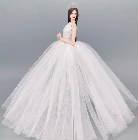 fashion for barbie elegant lady wedding dress for barbie doll clothes princesa for bjd 1/6 dress long dress accessories - Lootquake
