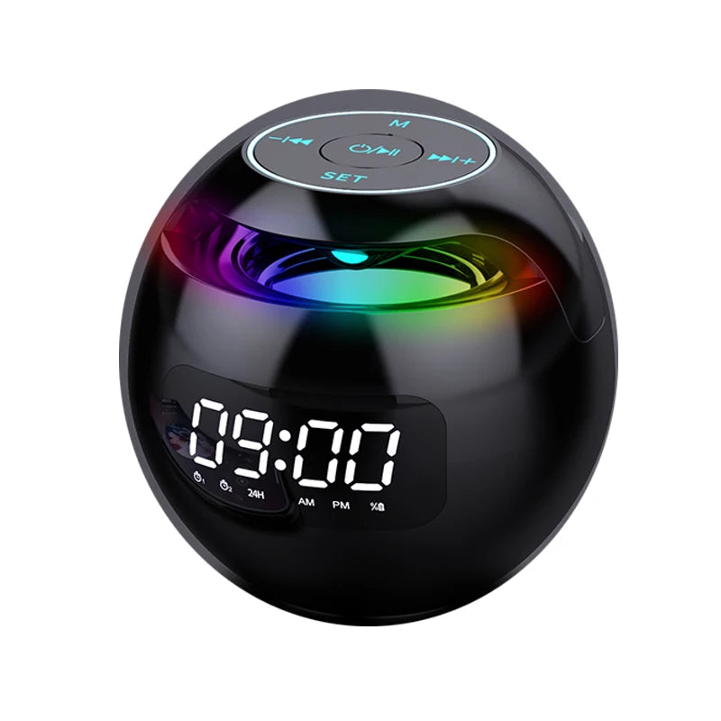 Nuevo mini altavoz Bluetooth inalámbrico con pantalla LED, despertador, tarjeta TF, reproductor de música MP3 para PC y teléfono.