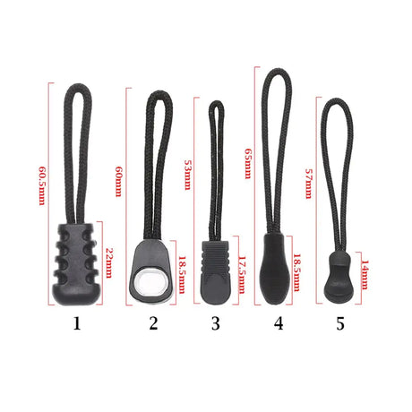 10Pcs Zipper Puller End Fit Rope Tag Fixer Zip Cord Tab Replacement Clip for Broken Buckle Travel Bag Suitcase Tent Backpack - Lootquake