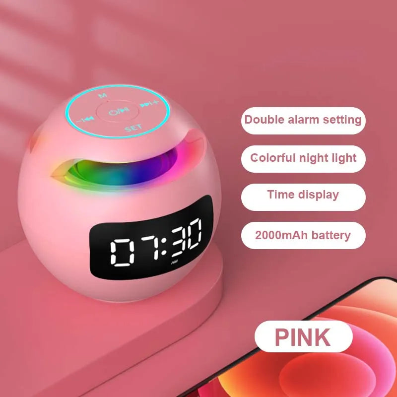 Nuevo mini altavoz Bluetooth inalámbrico con pantalla LED, despertador, tarjeta TF, reproductor de música MP3 para PC y teléfono.