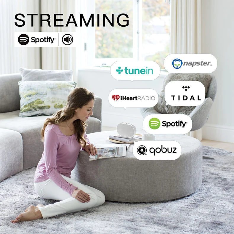 Altavoz portátil inteligente Bluetooth inalámbrico 10W Mini altavoz compacto potente 2200mAh Compatible con Alexa Spotify Tunein Transmisión de música