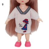 Dolls Clothes Suit For 16cm Doll Dress Up Accessories Sleeveless Top Casual Pants Denim Grid Dress Skirt Daily Wear Accessories - Lootquake