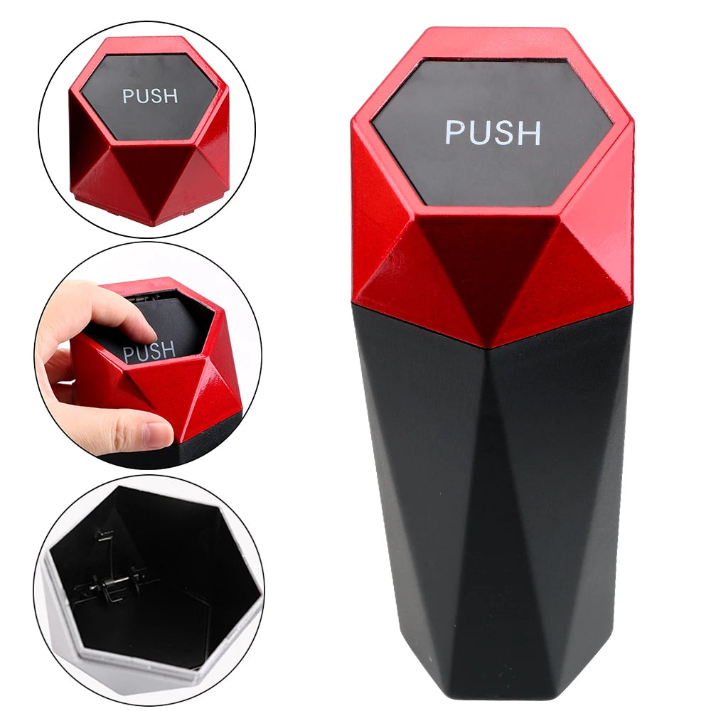 Mini cubo de basura YOSOLO, cubo de basura portátil para coche, hogar, dormitorio, oficina, con tapa, accesorios interiores