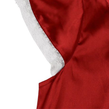Women Summer Silk Sleepwear Short Sleeve V Neck Homewear Long Dress Nightgowns Sleepwear Sleep Tos Night Dress Underwear - Lootquake