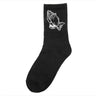 Fashion Skate Cotton Crew Socks of Virgin Mary Gesture Pattern for Men Women Hip Hop Funny Novelty  White Black Funky - Lootquake
