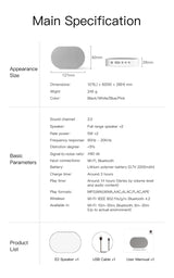 Altavoz portátil inteligente Bluetooth inalámbrico 10W Mini altavoz compacto potente 2200mAh Compatible con Alexa Spotify Tunein Transmisión de música