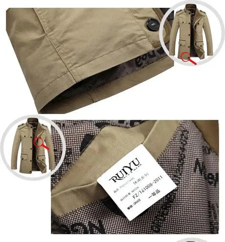 High Quality Men's Casual Jacket 6XL Male Windbreaker Oversized Cotton Classic Jackets Men Clothing Trench Coat A4F5806 - Lootquake