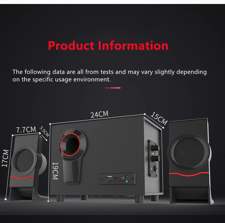 Système audio multimédia Bluetooth 2.1 Home Cinéma Surround Ordinateur Haut-parleur combiné actif en bois Câble AUX USB Post TV PC