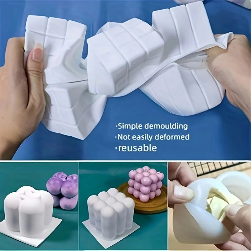 Juego de 6 moldes de silicona para hacer velas, accesorios de bricolaje, moldes de resina para velas aromáticas, decoración del hogar