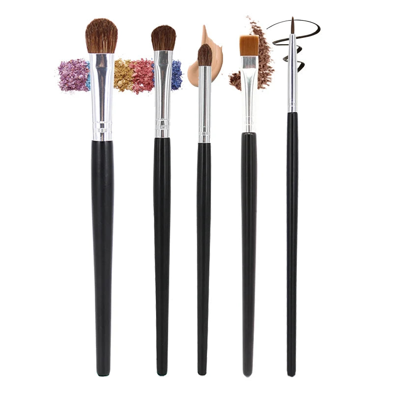 Juego de brochas profesionales para maquillaje de ojos, con cerdas naturales, para sombras de ojos, delineadores, crema para cejas, difuminado, contorno, sombreado y difuminado.