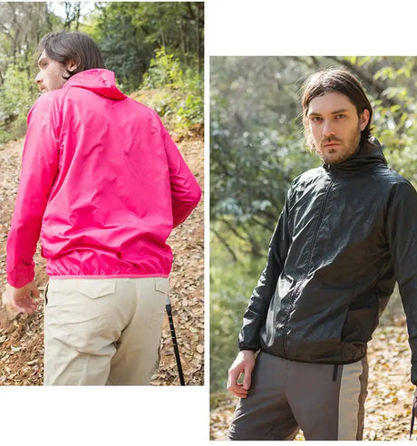 TRVLWEGO Outdoor Running Camping Hiking Bike Sport Jacket UV Proof Ultralight Waterproof Windbreaker Light Rain Proof Coat - Lootquake