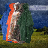 Multifunctional Lightweight Raincoat with Hood Hiking Cycling Rain Cover Poncho Rain Coat Men Women Outdoor Camping Tent Mat - Lootquake