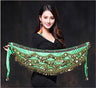 1PC New Style Belly Dance Belt Newest Multi-color Glass Silk Velvet Dancing Belt Scarf Crystal BellyDance Waist Chain Hip Scarf