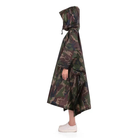 Multifunctional Lightweight Raincoat with Hood Hiking Cycling Rain Cover Poncho Rain Coat Men Women Outdoor Camping Tent Mat - Lootquake