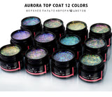 5ml Aurora Nail Gel Top Coat 12 Colors Clear UV Gel Sparkling Nail Polish Art Design Glitter Hybrid Gel Varnish