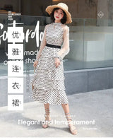 Transparent Long-Sleeved Chiffon Dress for Ladies, Polka Dot, Elegant Temperament, Fashion, New - Lootquake
