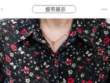 Women's Chiffon Stitching Lace Dress, Lady's Elegant Temperament Long Dress, Shirt Collar, Long Sleeve, Print Dresses, New - Lootquake