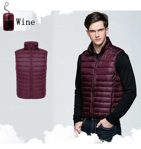 NewBang Men Sleeveless Warm Vest Ultra Light Down Vest Man Winter Solid Sleeveless Jacket Men's Lightweight Waterproof Vests - Lootquake
