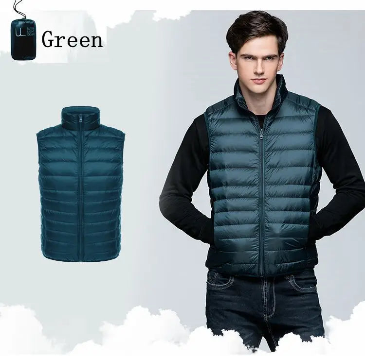 NewBang Men Sleeveless Warm Vest Ultra Light Down Vest Man Winter Solid Sleeveless Jacket Men's Lightweight Waterproof Vests - Lootquake