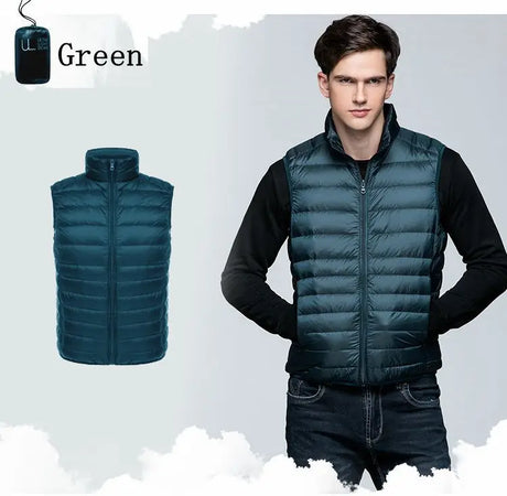 NewBang Men Sleeveless Warm Vest Ultra Light Down Vest Man Winter Solid Sleeveless Jacket Men's Lightweight Waterproof Vests - Lootquake