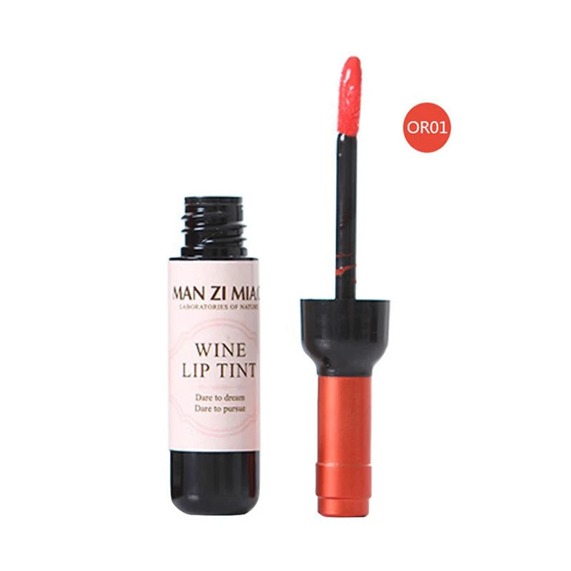 Rouge à lèvres liquide mat 6 couleurs, brillant à lèvres en forme de bouteille de vin rouge, brillant à lèvres imperméable longue durée, hydratant, teinte antiadhésive