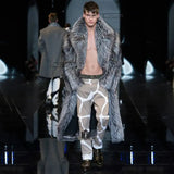 Autumn winter new fur coat men long imitation fox fur coat European and American fur integrated windbreaker  jacket - Lootquake