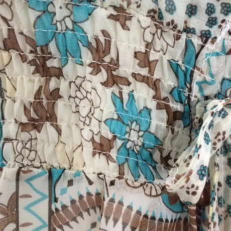 TEELYNN boho long dress Vintage 2023 floral print Chiffon three quarter sleeve v-neck summer Gypsy Hippie women dresses vestidos - Lootquake
