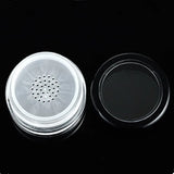 Lote de 10 unidades de 10 g de polvos sueltos compactos con tapa transparente negra, rejilla y tapa de PP, recipiente para polvos, caja vacía para polvos.