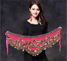1PC New Style Belly Dance Belt Newest Multi-color Glass Silk Velvet Dancing Belt Scarf Crystal BellyDance Waist Chain Hip Scarf