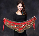 1PC New Style Belly Dance Belt Newest Multi-color Glass Silk Velvet Dancing Belt Scarf Crystal BellyDance Waist Chain Hip Scarf