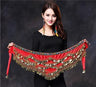 1PC New Style Belly Dance Belt Newest Multi-color Glass Silk Velvet Dancing Belt Scarf Crystal BellyDance Waist Chain Hip Scarf