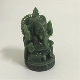 Ganesha Buddha Statue Elephant God Sculpture Ganesh Figurine Man-made Jade Stone Garden Home Decoration Accessories Statues