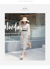Transparent Long-Sleeved Chiffon Dress for Ladies, Polka Dot, Elegant Temperament, Fashion, New - Lootquake