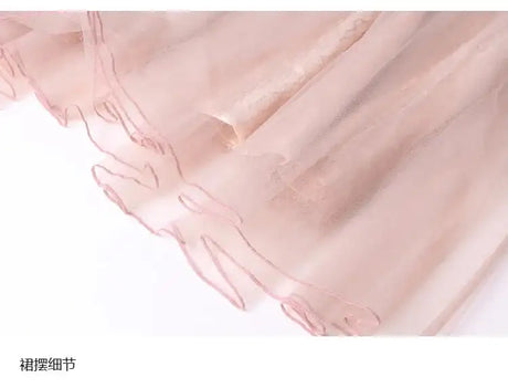 High-quality long dress embroidery large swing dress dress ladies elegant temperament round neck short-sleeved ladies dresses - Lootquake